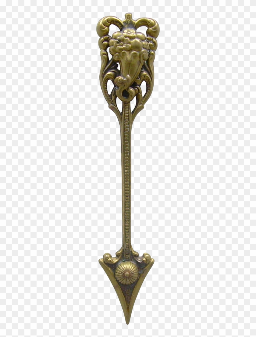 Vintage Art Nouveau Era Brooch / Pin Repousse Brass - Art Nouveau Arrows #1684304