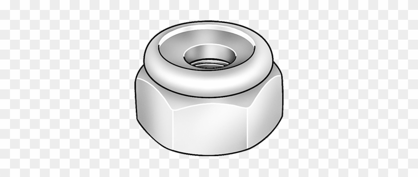 1/4" Unc Hex Nut, Nylon Insert Lock Nut, 18-8 - Nut #1684542