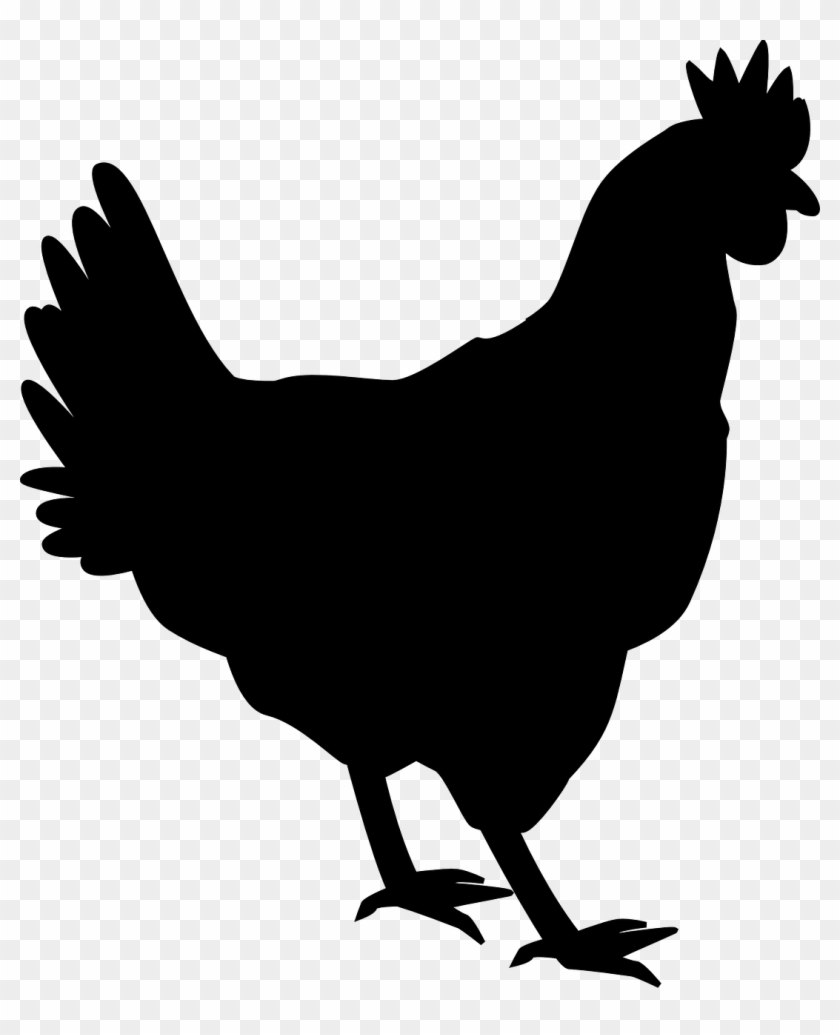 Chicken Clip Stencil - Black Chicken Outline #1684590