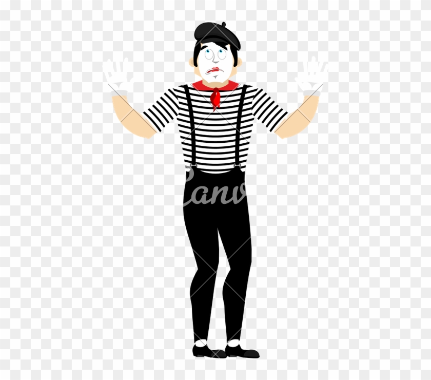 Bewildered Mime Vector Icon Illustration - Illustration #1684641