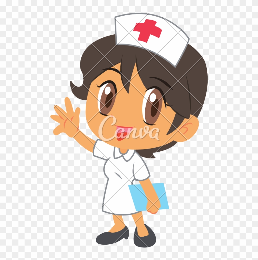 Nurse Waving Her Hand - Illustration #1684772