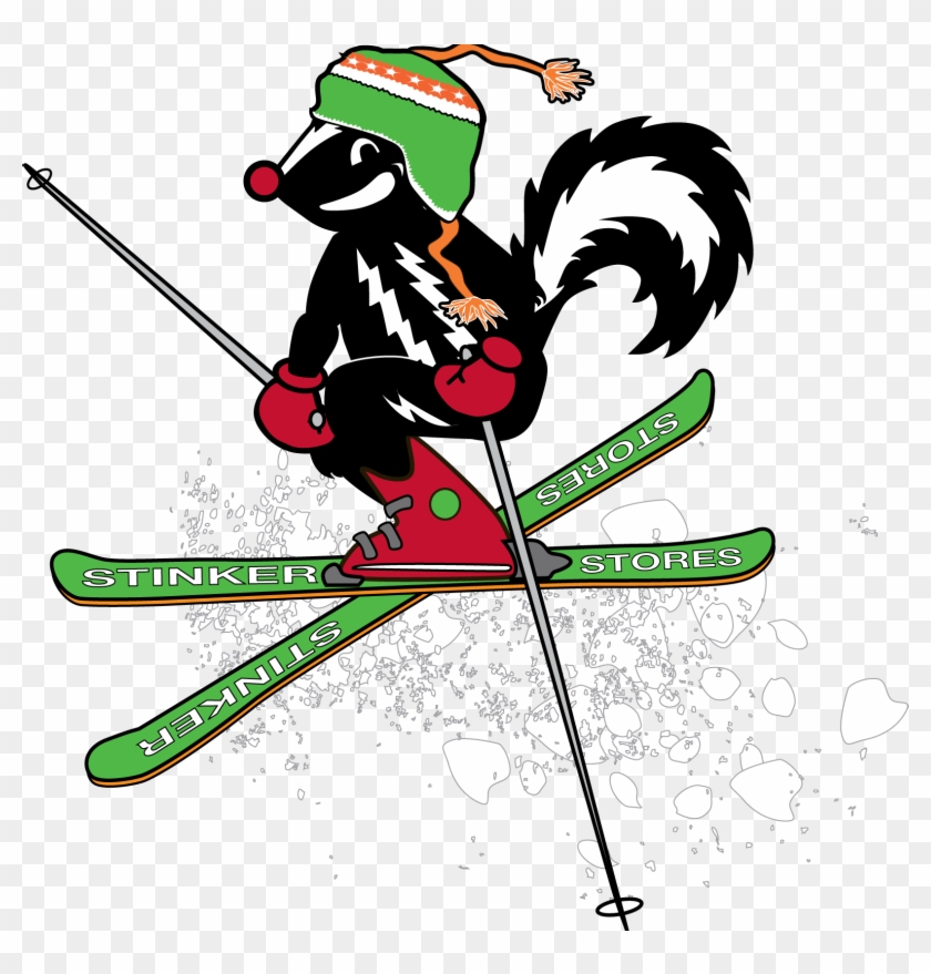 Skier Silhouette Clip Art - Stinker #1684873