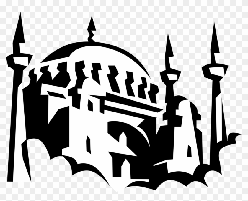 Vector Illustration Of Islamic Sultan Ahmed Blue Mosque, - Mosque Art Vector Png #1685115