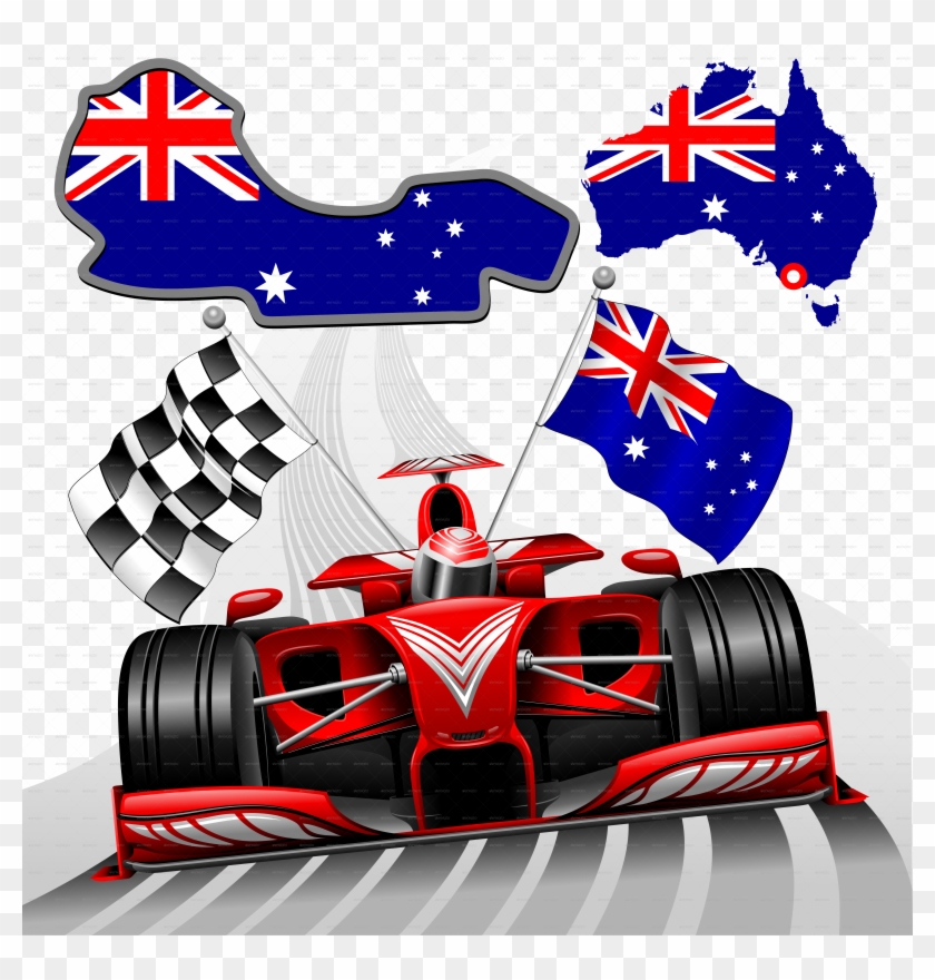 Formula 1 - Checkered Flag And Australian Flag #1685168