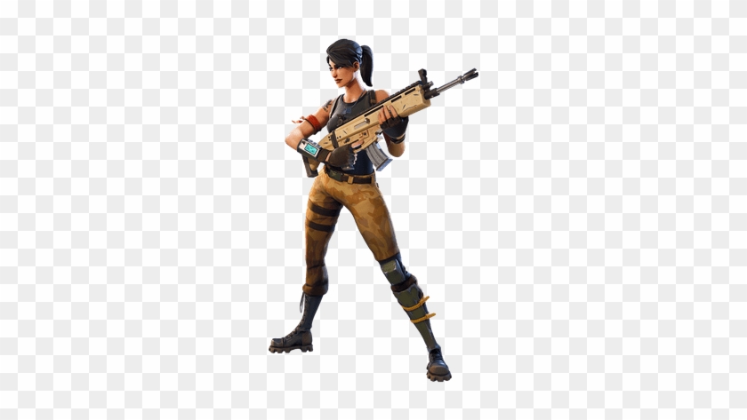 Fortnite Girl Character With Gun - Noob Skin Fortnite Png #1685317