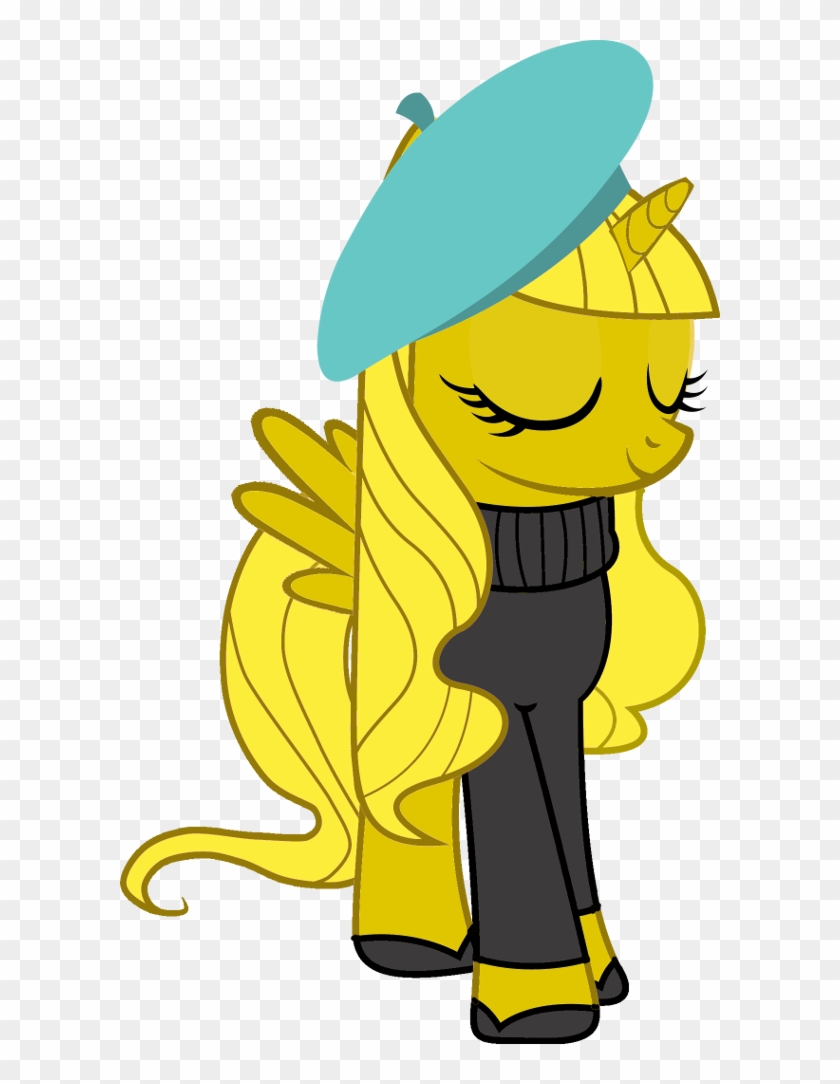 Alicorn, Alicorn Oc, Beatnik, Beret, Edit, Oc, Oc Only, - Diamond Mint Mlp #1685338