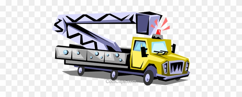 Cherry Picker Truck Royalty Free Vector Clip Art Illustration - Trailer Truck #1685343