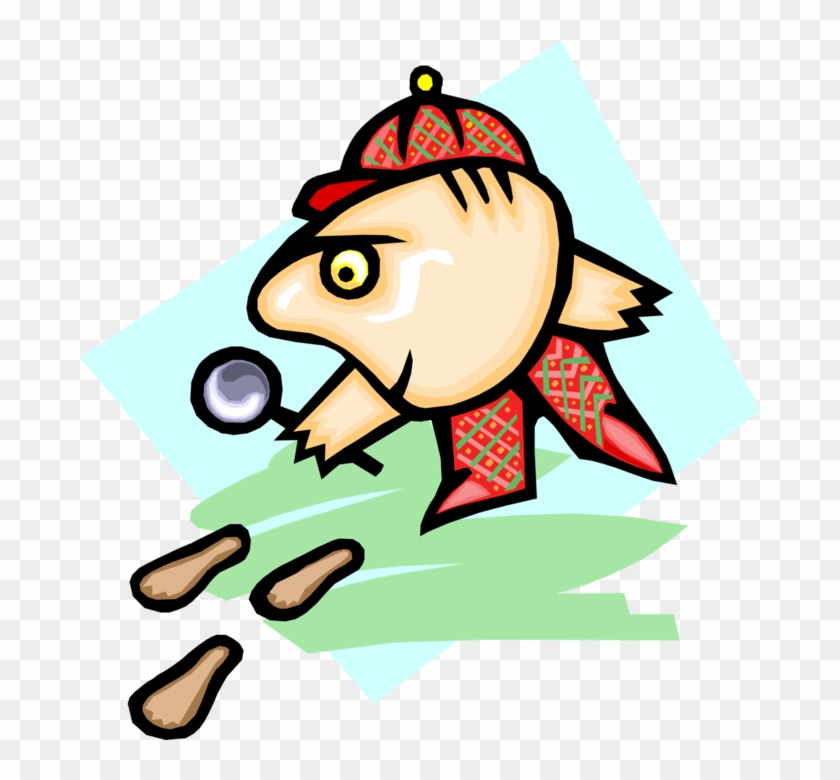 Vector Illustration Of Detective Sleuth With Magnifying - Detective Cartoon #1685506