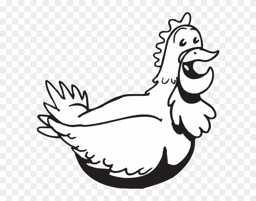 Cartoon Chicken Clip Art At Clker Com - Black And White Chicken Cartoon Png #1685723