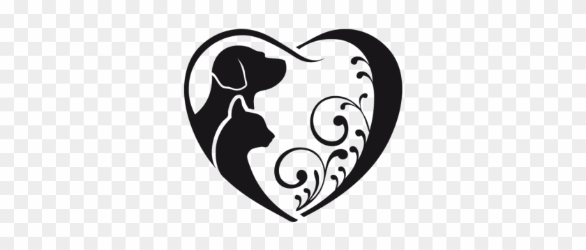 Wall Sticker Amor Perro Gato Png Dog Clipart Black - Dog And Cat Heart #1685758