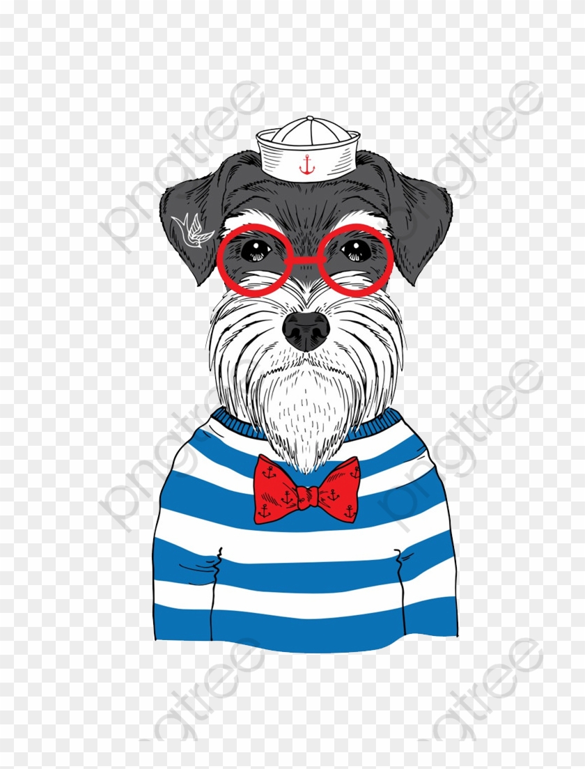 Sea Soul Shirt Cartoon Dog Red Dogs Png Clipart - Schnauzer Old School #1685805