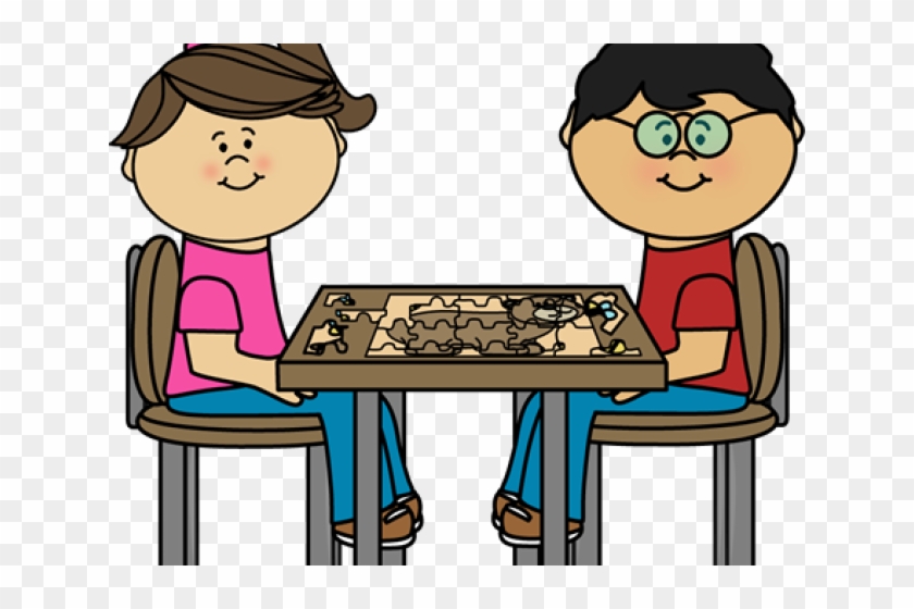Teacher Clipart Table - Puzzle Table Clip Art #1685902