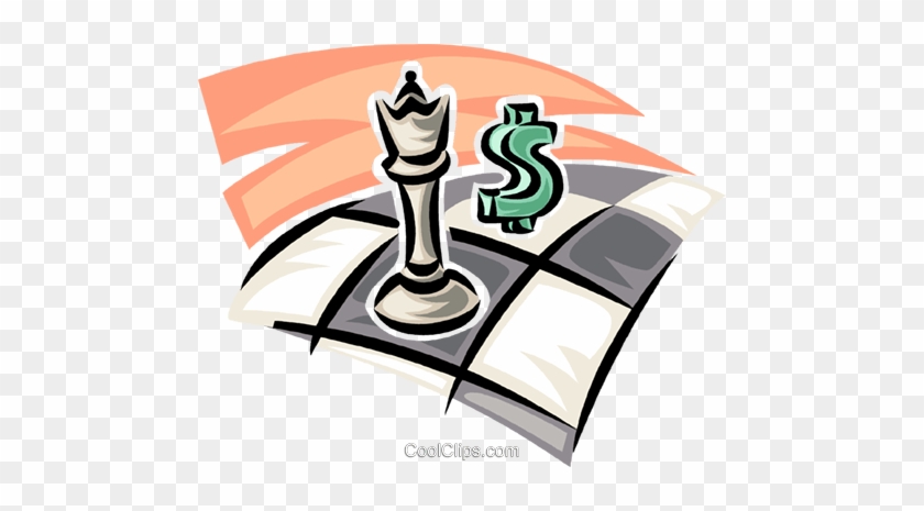 Chess Game With Dollar Sign Royalty Free Vector Clip - Chess #1685905