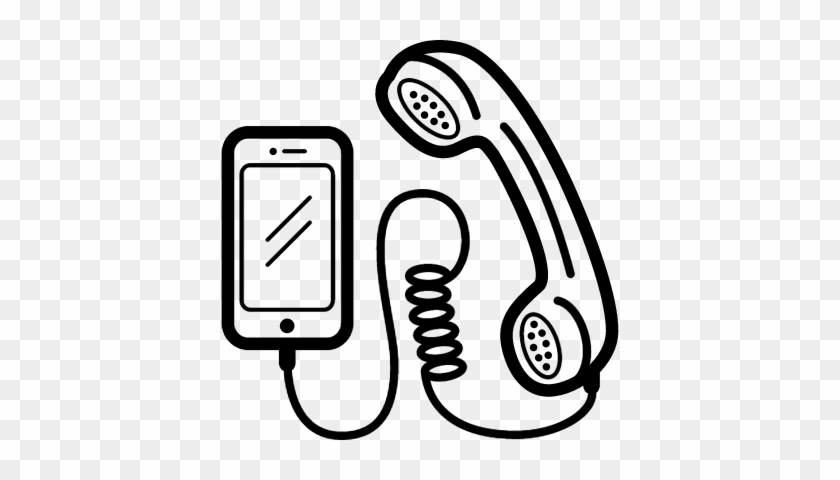 Cellular Phone Set With Auricular And Cord Vector - Telefono Con Cable Para Celular #1685967