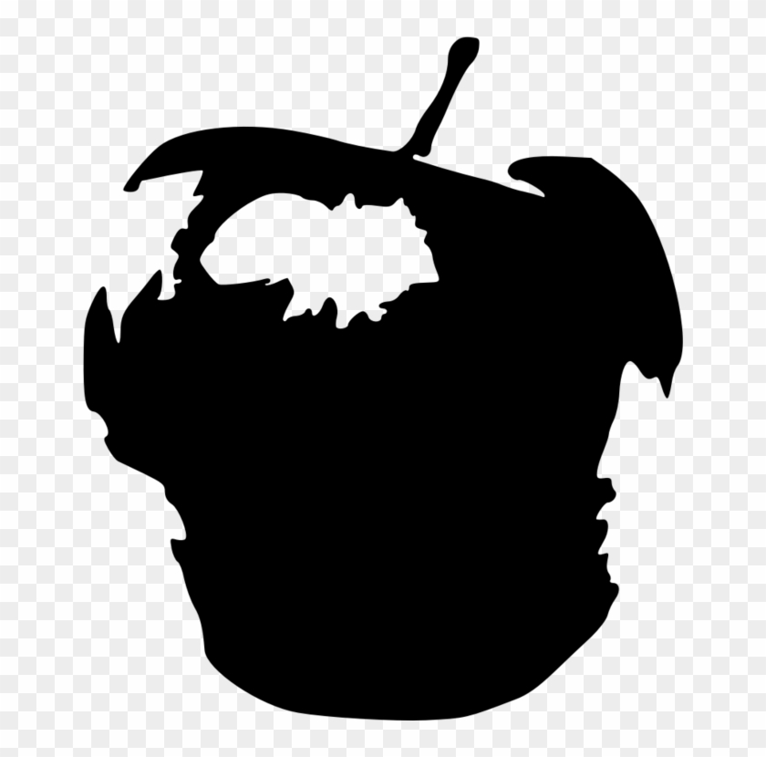 White Apple Fruit Silhouette Black - Illustration #1686033