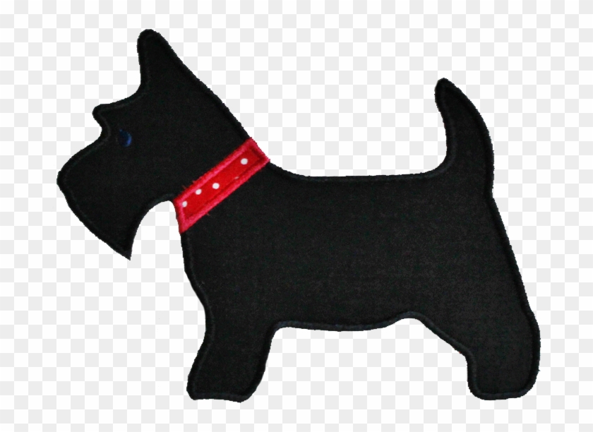 Extra Large Scottie Dog Applique Patch In Black With Olive Tartan Rug - Foto 11