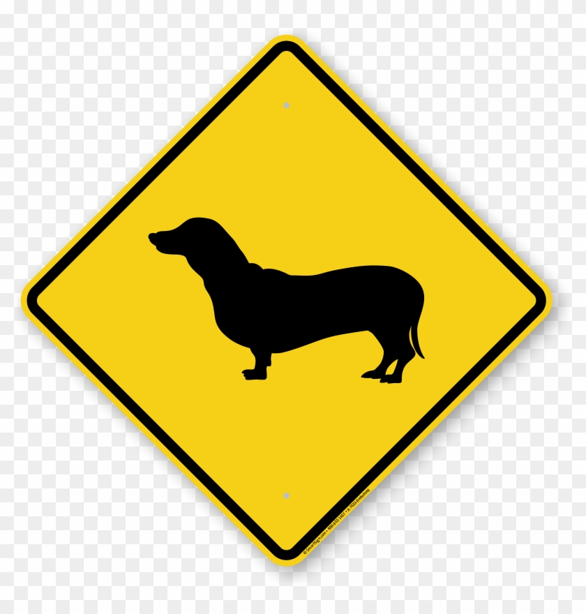 Dachshund Dog Symbol Sign, Guard Dog Sign, Beware Dog - Australia Road Sign Png #1686376