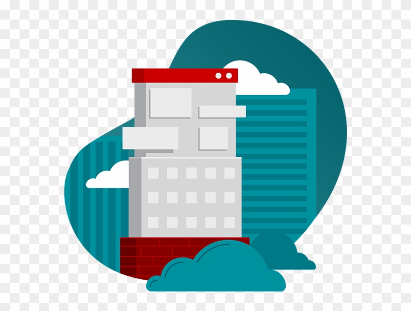 Illustration Of Building Inside A Cloud - Illustration Of Building Inside A Cloud #1686675