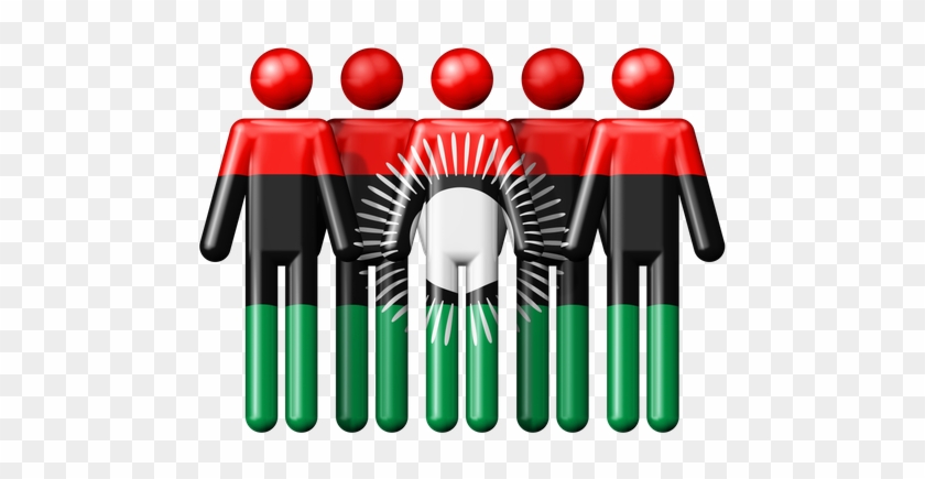 Flag Of Malawi On Stick Figure - Bonhomme Portugal #1686881
