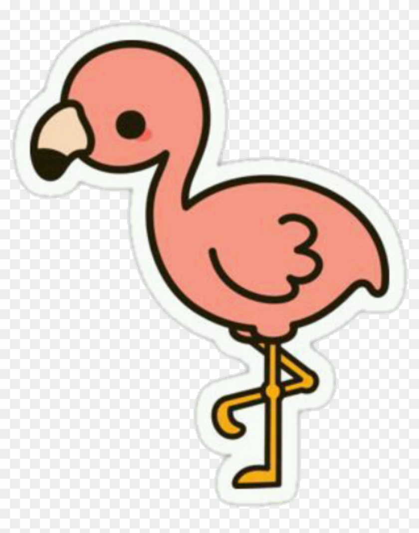 #kawaii #cute #pink #flamingo #bird #tumblr #transparent - Cute Flamingos #1686928