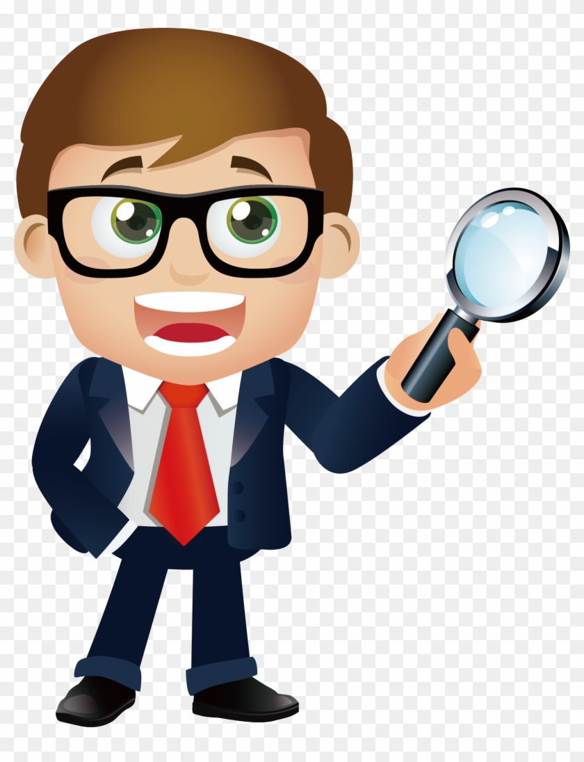 Engineering A Man Holding Magnifying Glass - Man With Magnifying Glass Cartoon #1687275
