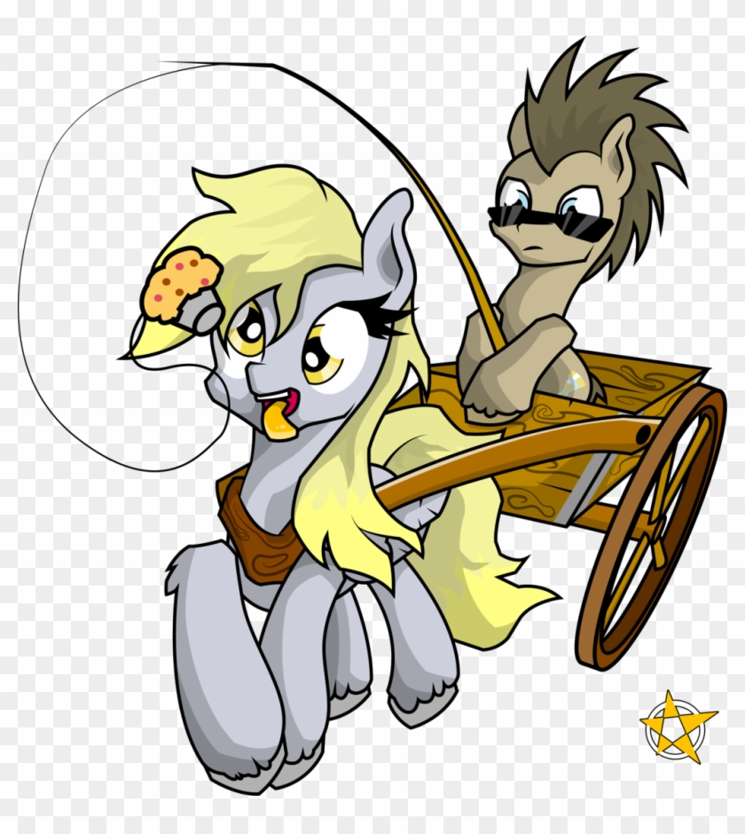 Amberpendant, Carrot On A Stick, Cart, Derpy Hooves, - Cartoon #1687384