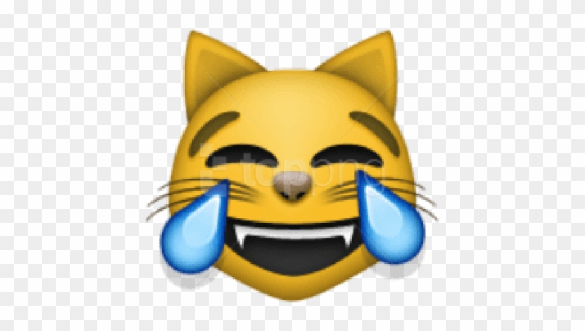 Free Png Download Ios Emoji Cat Face With Tears Of - Laughing Cat Emoji Png #1687642