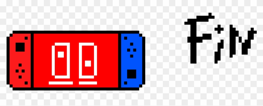 Nintendo Switch W/ Neon Red Neon Blue Joy-cons - Tutorial Button Pixel Art #1687648