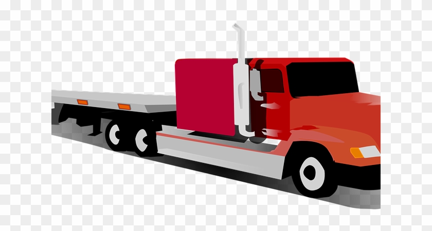 Cargo Truck Clipart 18 Wheeler - Flatbed Truck Clip Art #1687657