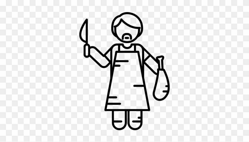 Butcher With Knife Vector - Engineer Working Icon #1688188