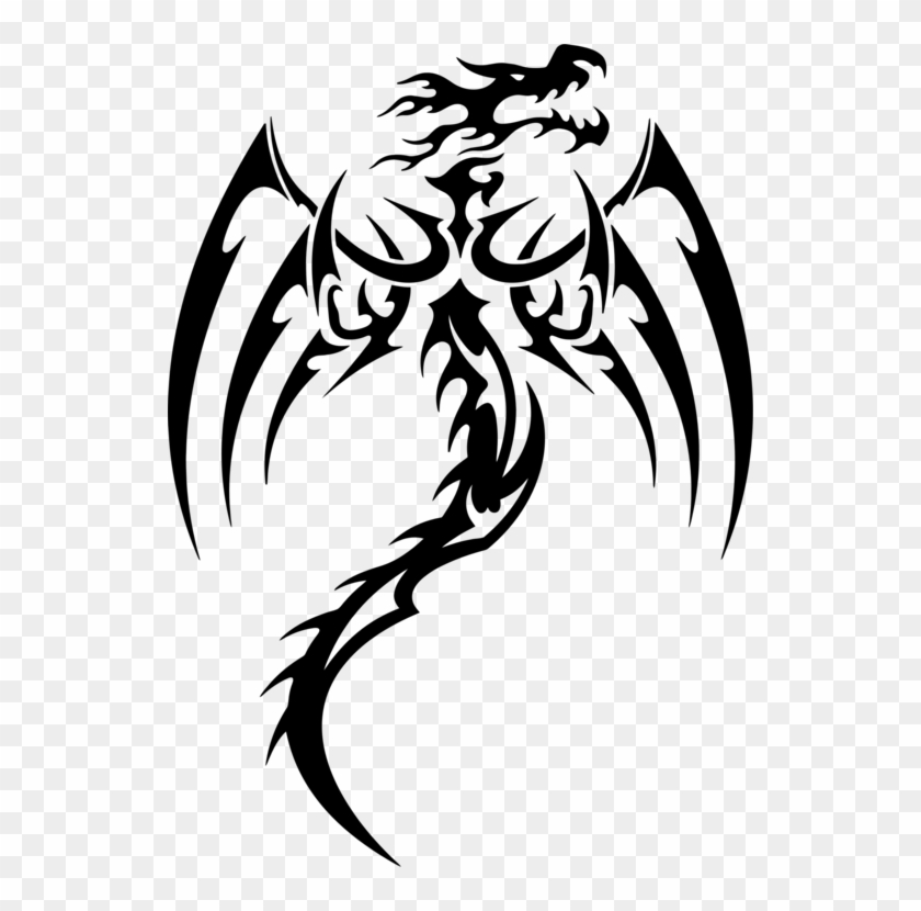 Decal Chinese Dragon Tattoo Tribe - Dragon Tribal Svg - Free Transparent  PNG Clipart Images Download