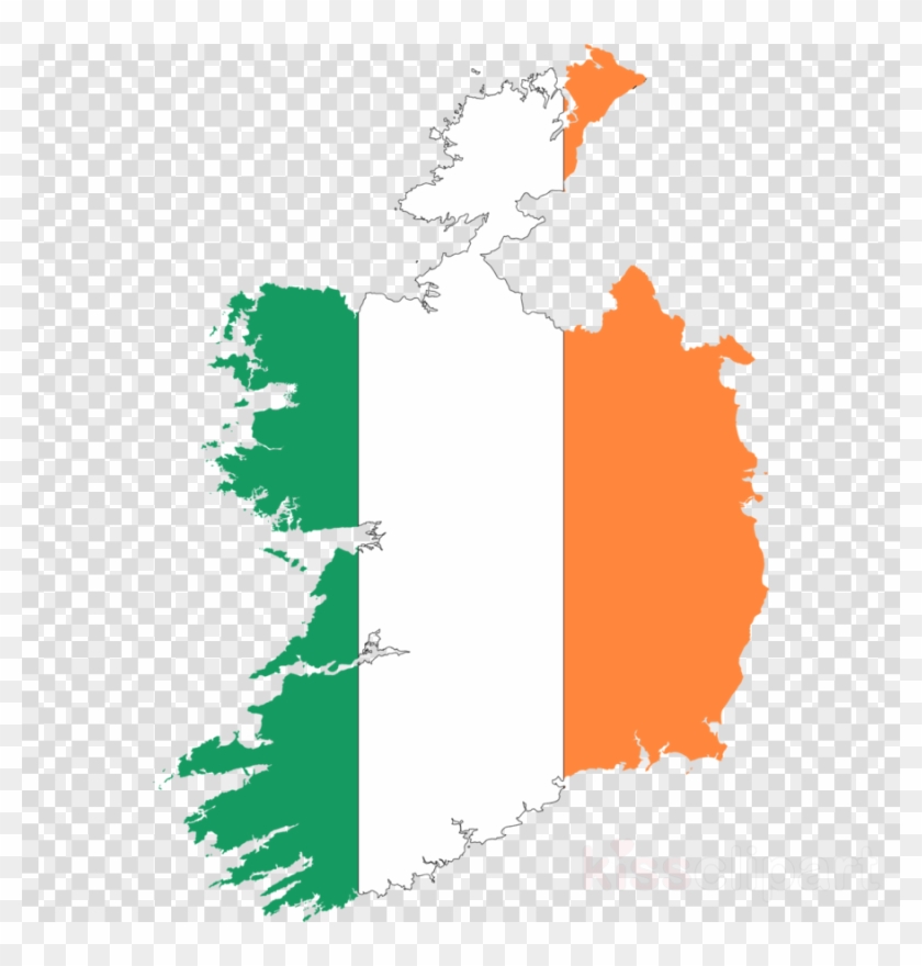 Ireland Map Flag Clipart Republic Of Ireland Flag Of - Ireland Country Flag Outline #1688706