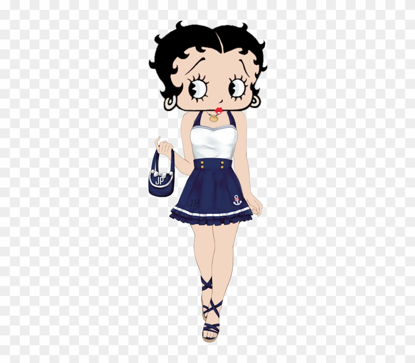 Betty Boop In Blue And White Sailor Suit Looking Cute - Betty Boop Coloring Pages #1688795