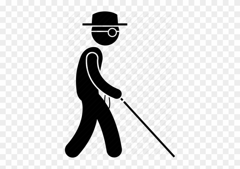 Image Result For Blind Man Walking Clipart Blinds, - Blind Stick Man #1689016