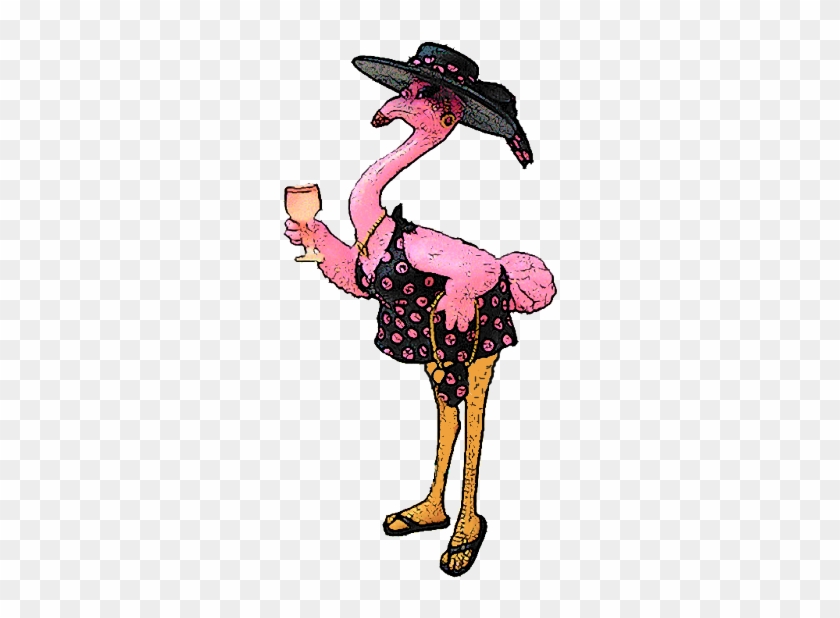 Flamingo Dress Hat Glass Sandals Da 2012 12 - Flamingo In A Dress Cartoon #1689131