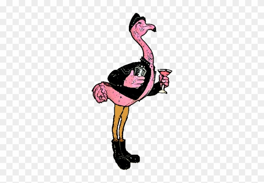 Flamingo Biker Cartoon - Flamingo Biker Cartoon #1689136