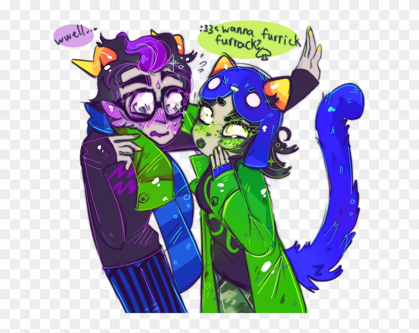 Blackrom Blush Catfish Chalnsaw Eridan Ampora Freckles - Nepeta Leijon X Eridan Ampora #1689142