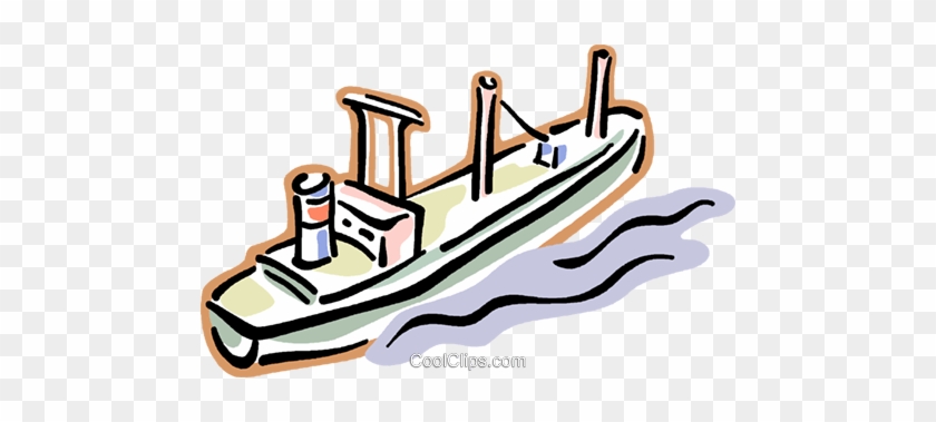 Cargo Ship Royalty Free Vector Clip Art Illustration - Cargo Ship Royalty Free Vector Clip Art Illustration #1689346