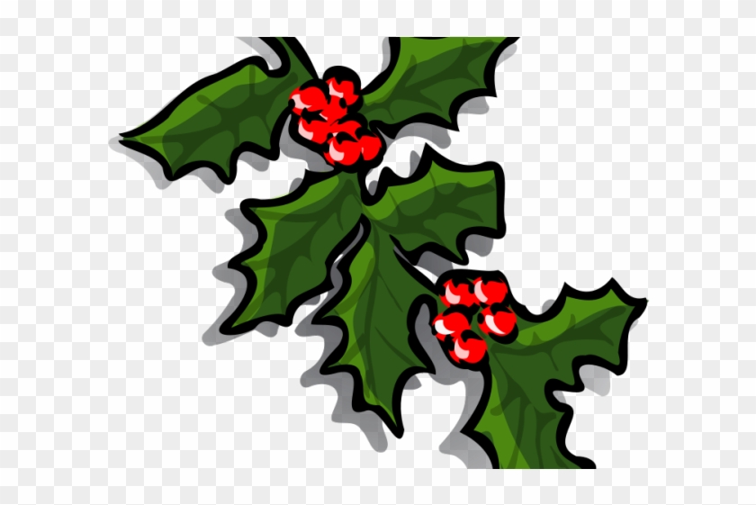 Chestnut Clipart Christmas - Clip Art Holly Branch #1689684