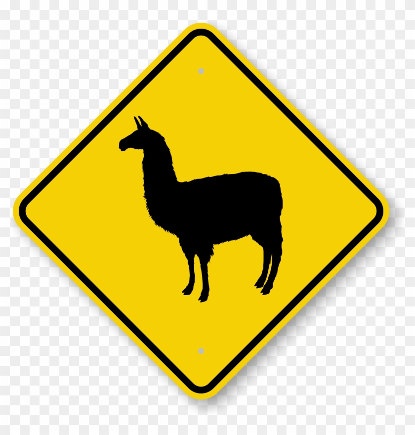 Alpaca Crossing Sign - Australia Road Sign Png #1689798