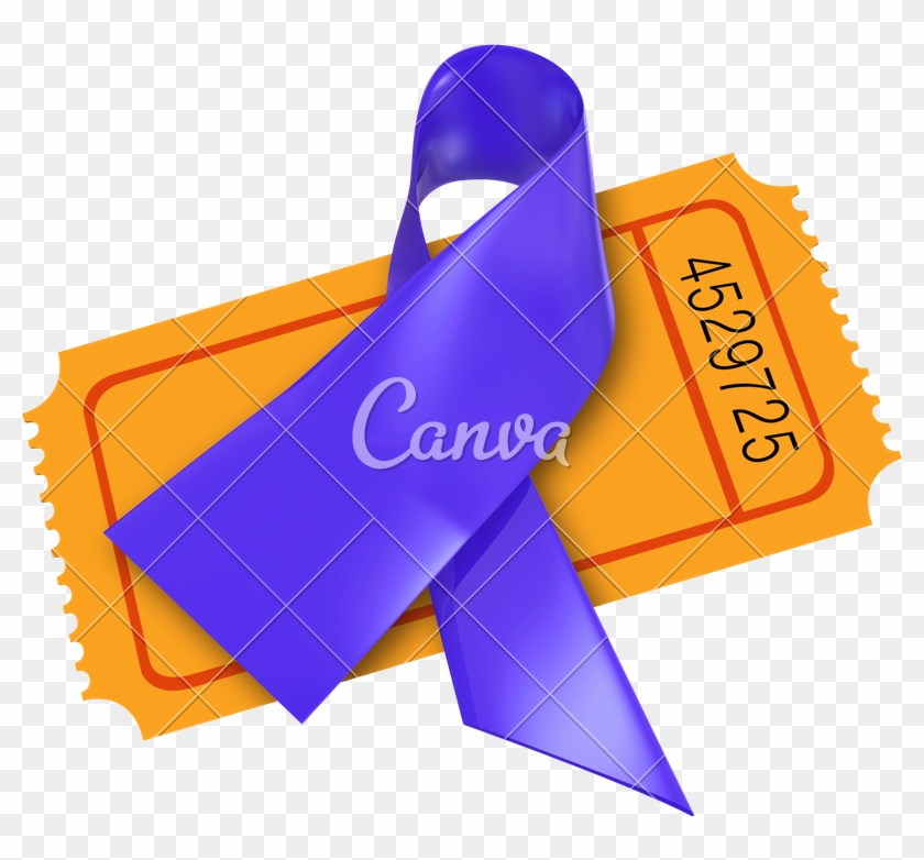 Purple Alzheimers Cystic Fibrosis Disease Ribbon - Transparent Ticket Clipart #1689935