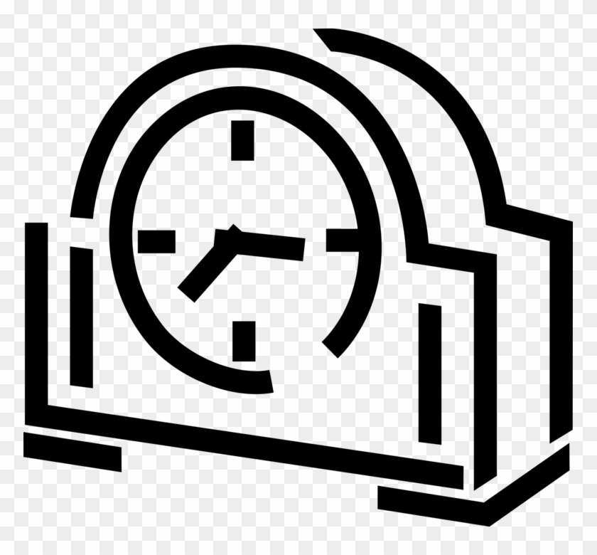 Vector Illustration Of Mantle Clock Indicates, Keeps - Vector Illustration Of Mantle Clock Indicates, Keeps #1689973