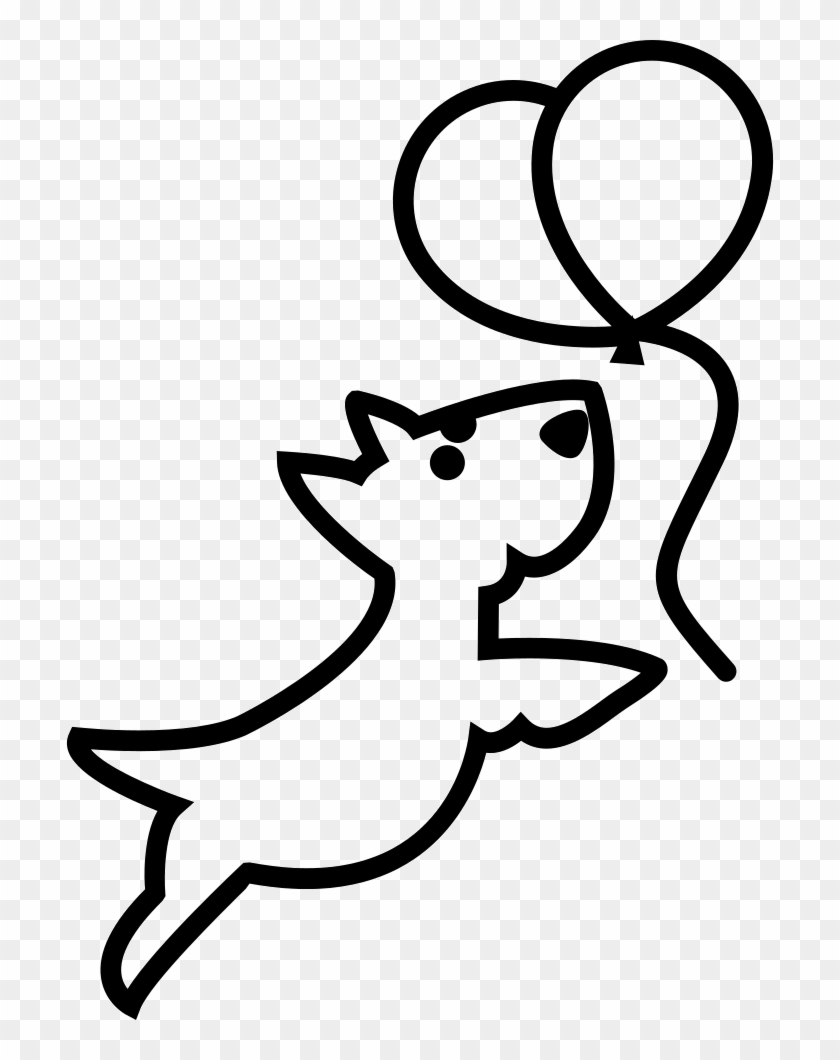 Outline Chasing Balloons Png Icon Free Download - Dog Png Cartoon Outline #1690135