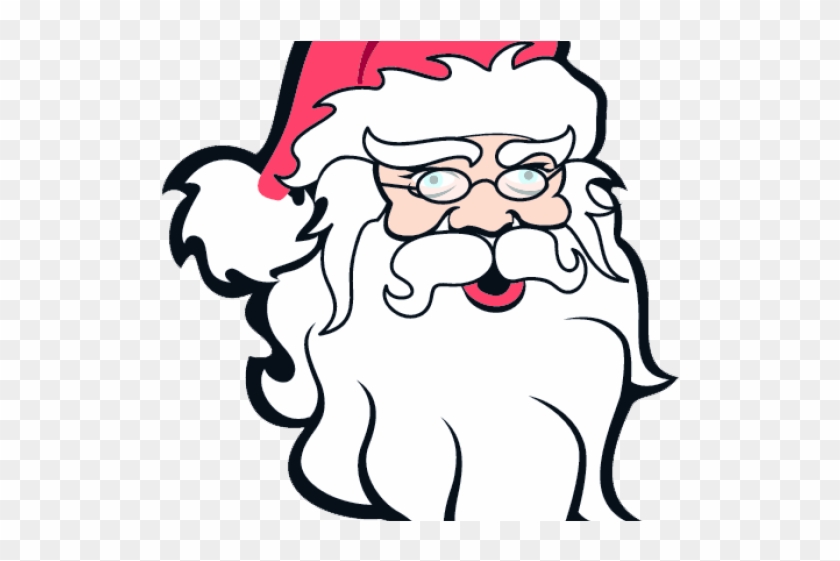 Moustache Clipart Santa Claus - Father Christmas Face Png #1690328