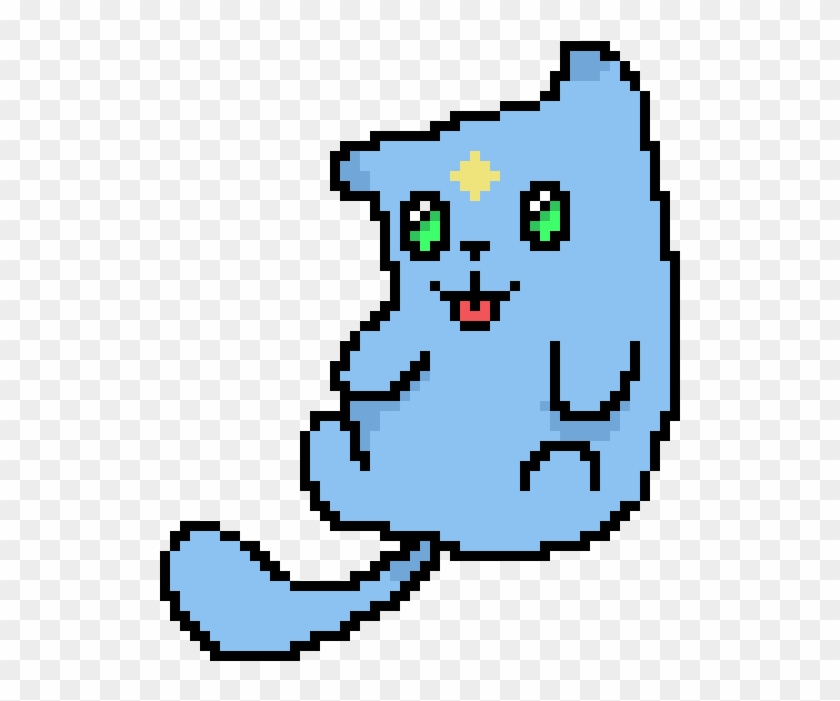 Pastel Blue Cat - Blue Pixel Art Png #1690434