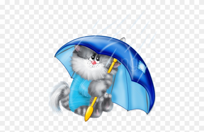 Free Png Download Cat With Umbrella Clipart Png Photo - Cats In Rain Clipart #1690439