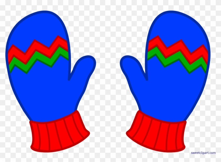 Blue Winter Mittens Art Sweet - Winter Mittens Clip Art #1690492