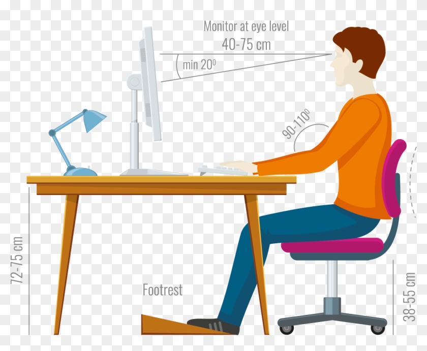 Sitting Neutral Spine Clip Art Material Transprent - Neutral Spine Sitting Posture #1690632