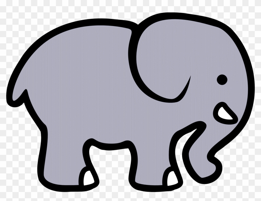 D Elephant Line Lemmling Black White Line Art Hunky - Cartoon Elephant #1690706