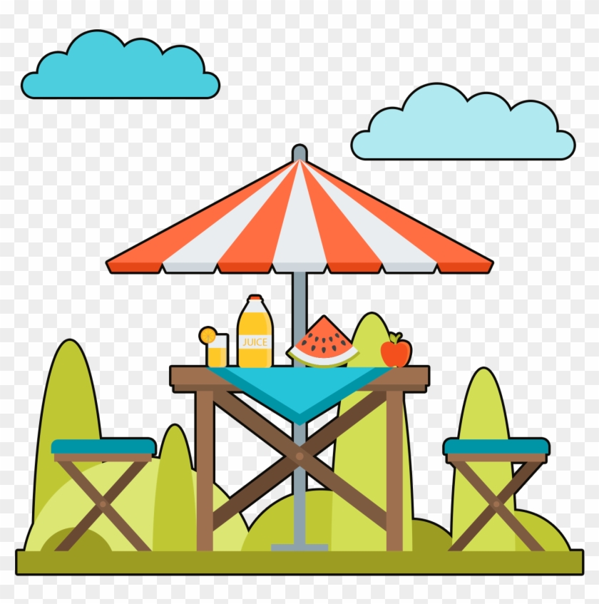 Outdoor Colored Hand Drawn Picnic Png And Psd - Cartoon #1690795